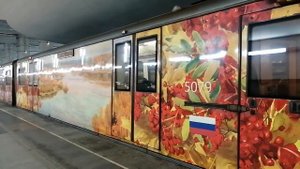 Прибытие и отправление 81-740/741 "Русич" "Акварель" со станции Мякинино.#поезд #русич #метро