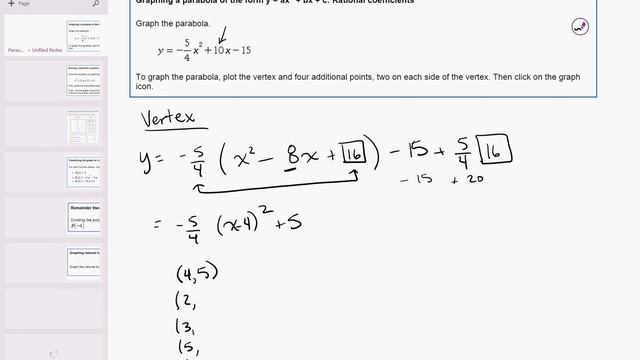 19 10 Graphing a parabola of the form y = ax^2 + bx + c