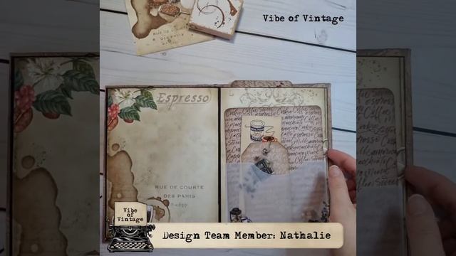 DTP for @vibeofvintage  - my vintage french coffee loporello journal (flip through)