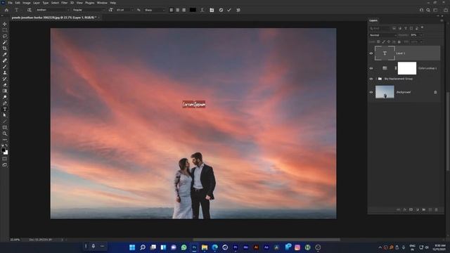 Days to go wedding image editing  | Sky replacement in Adobe Photoshop