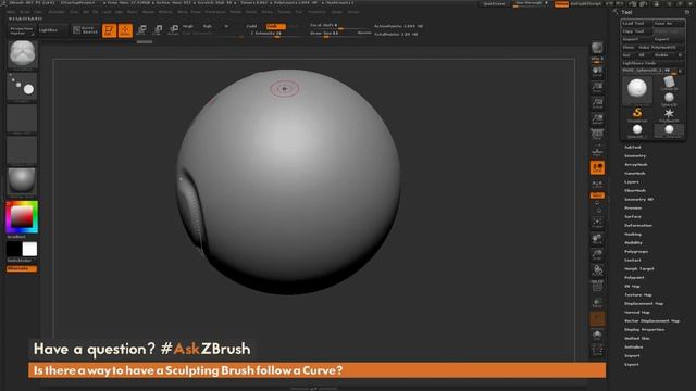 #AskZBrush_ “Is there a way to have a Sculpting Brush follow a Curve”