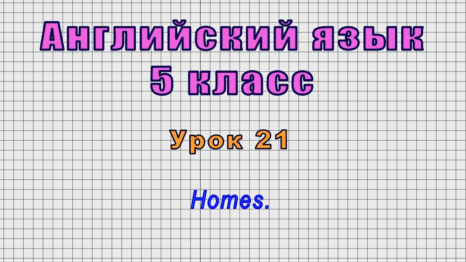 Английский язык 5 класс (Урок№21 - Homes.)