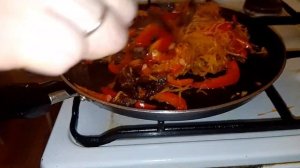 Фунчёза с мясом и овощами салат  из фунзезы