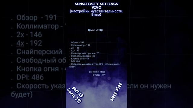 (ч.19)настройки Vivo - чувствительность для оттяжки фри фаер 2025! |vivo sensitivity settings for ff