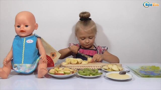 ✔ Baby Born Doll - Рецепт фруктового шашлыка для куклы Беби Борн / Fruit for my Doll  Серия 13 ✔