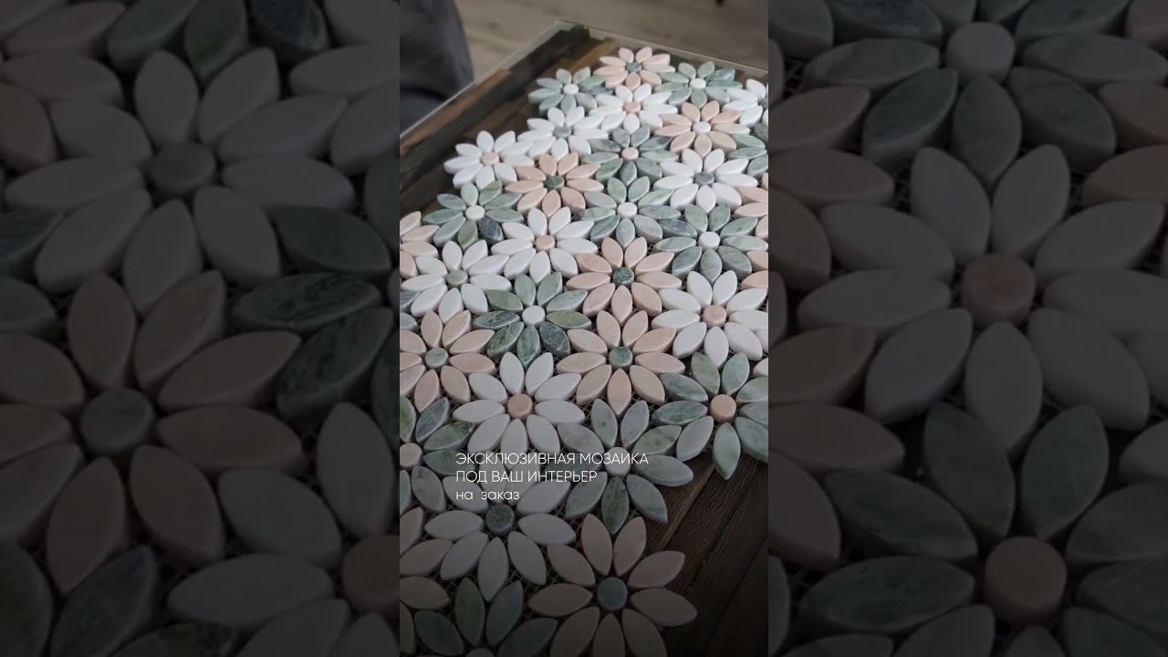 мозаика из мрамора "Цветы". Под заказ смотреть онлайн