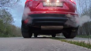 звук выхлопа на mazda cx5 с 2.5 мотором