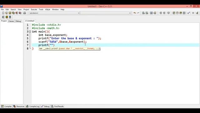 LECTURE 7.8 - POW() MATH FUNCTION IN C|TO FIND POWER OF A NUMBER