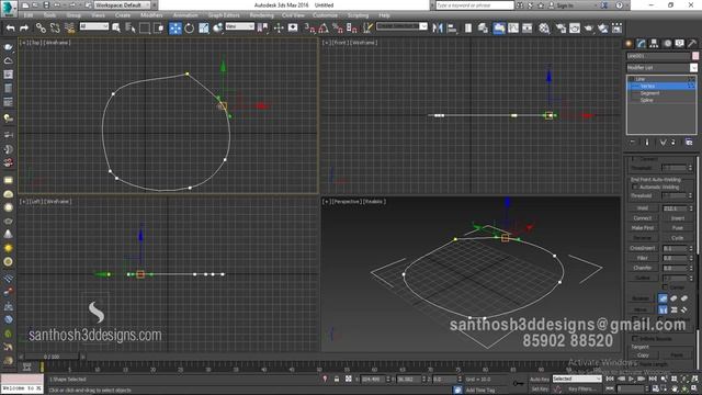 03 3ds max malayalam tutorial spline modeling basics and extrude