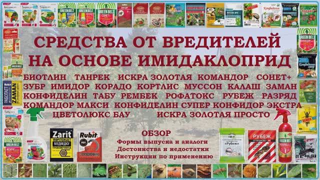 Инсектициды с имидаклоприд: Биотлин, Танрек, Искра Золотая, Командор, Имидор, Корадо, Табу, Рубеж...