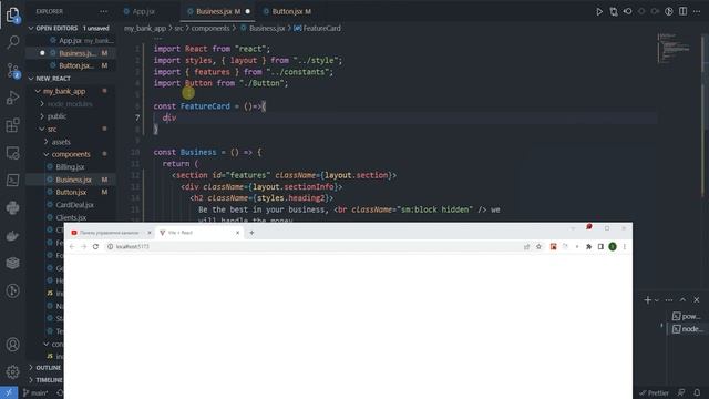 Проект React + Tailwind. My_bank_app Бизнес Компонент #6 #reactjs #проект #django #js #python #react
