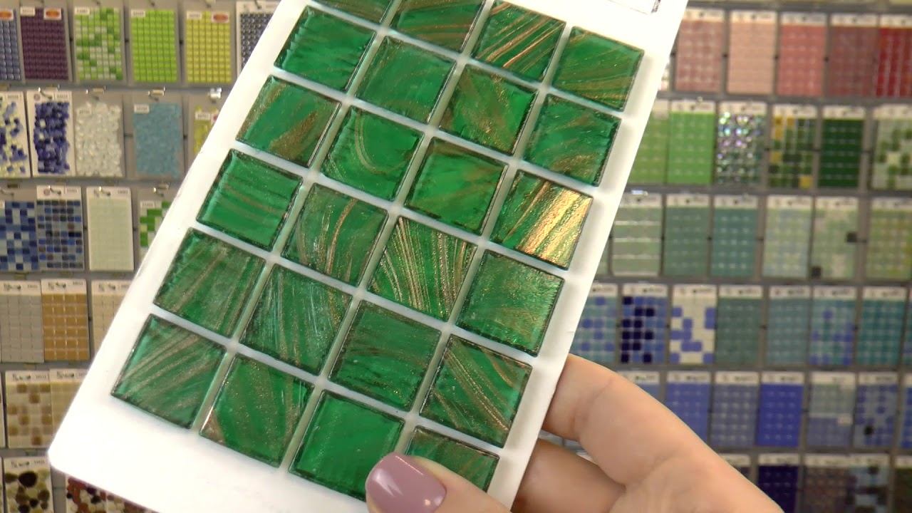 Зеленая стеклянная мозаика с авантюрином смотреть онлайн