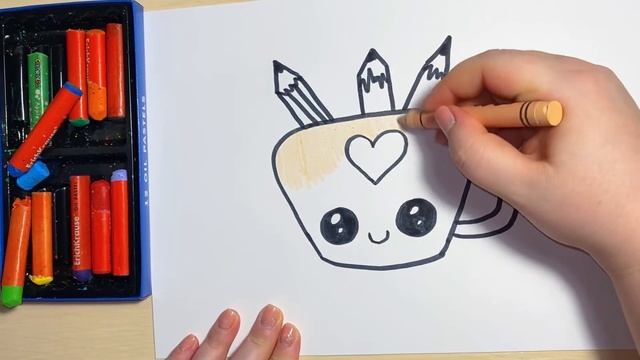 Как нарисовать кружку - рисование для детей. Кавайные рисунки (kawaii) смотреть онлайн