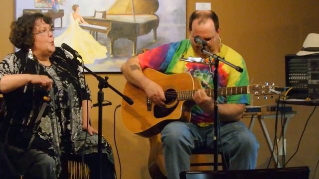 Stephen Rhodes and MK Coe at Vienna Coffee House in April 2017