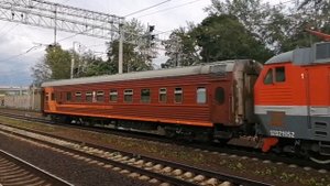 ЧС7-098 с вагоном-дефектоскопом ВД-1МТ 5К следует через пл.Перловская. #ржд #поезд #железнаядорога