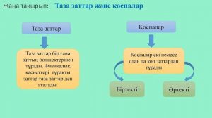 l   тоқсан, Химия 7 сынып, Сабақ № 2 Таза зат және қоспалар