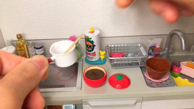 【re-ment miniature kitchen 】toy food cooking/Chocolate fondue/the castle crown tea set