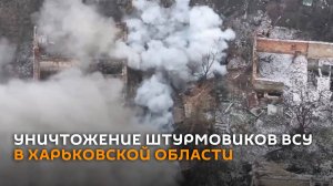 Опубликовано видео уничтожения штурмовой группы ВСУ в Харьковской области