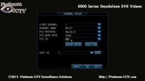 Camera Settings - DVR-88xxRT - H.264 Standalone DVR