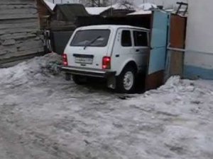 заезд в гараж на ниве