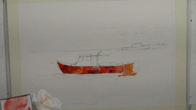Red Fishing Boat in Watercolor- with Chris Petri ( Part 2 of 3 ) смотреть онлайн