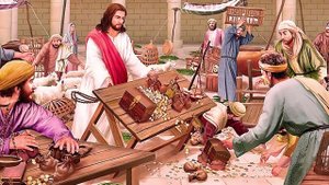 Иисус выгоняет торговцев из храма. Евангелие от Иоанна.