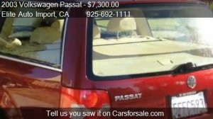 2003 Volkswagen Passat GLS for sale in Concord, CA 94520 at