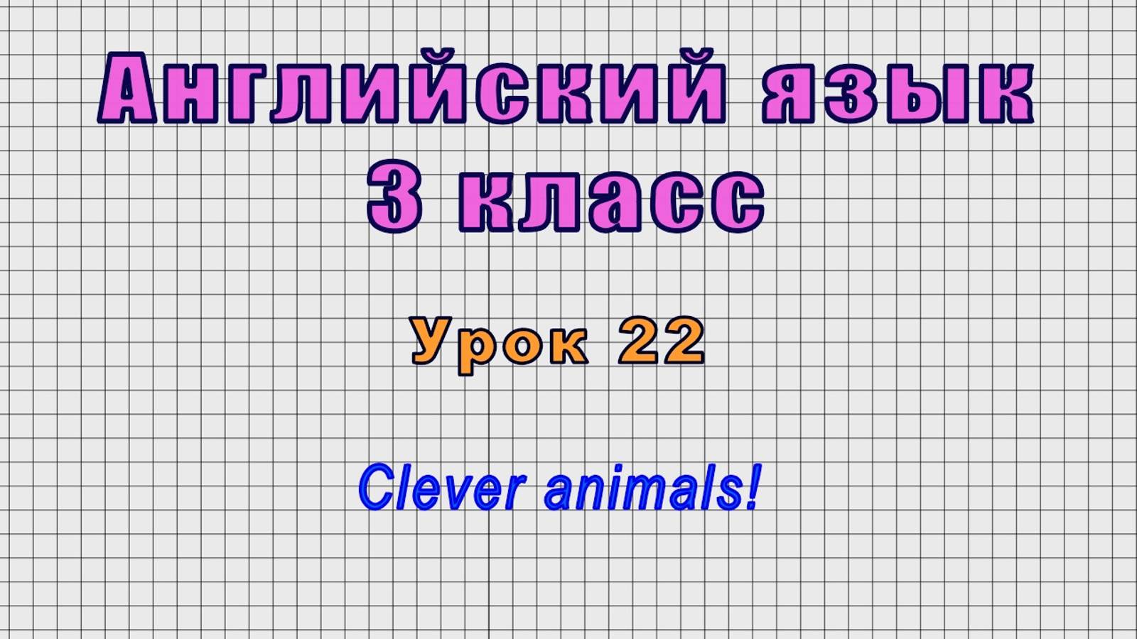 Английский язык 3 класс (Урок№22 - Clever animals!) смотреть онлайн
