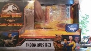 Jurassic World Camp Cretaceous Indominus Rex Super Colossal figure unboxing.