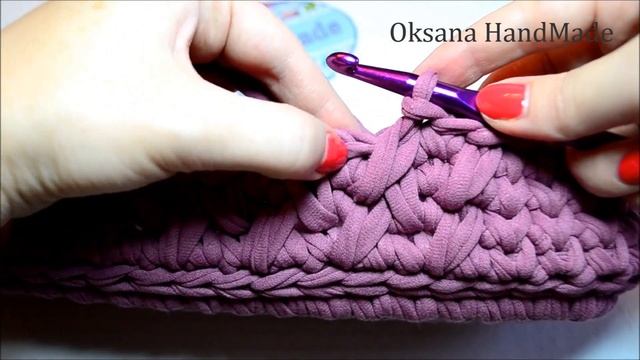 Сумка из трикотажной пряжи с бахромой. 2/2 мк. Crochet bag.