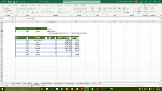 Advanced Excel| Engineering formula| Information formula|VLOOKUP formula |