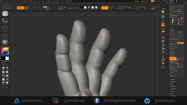 Simple and Fast - Creating Hands  in Zbrush with IMM Fingers (720p)