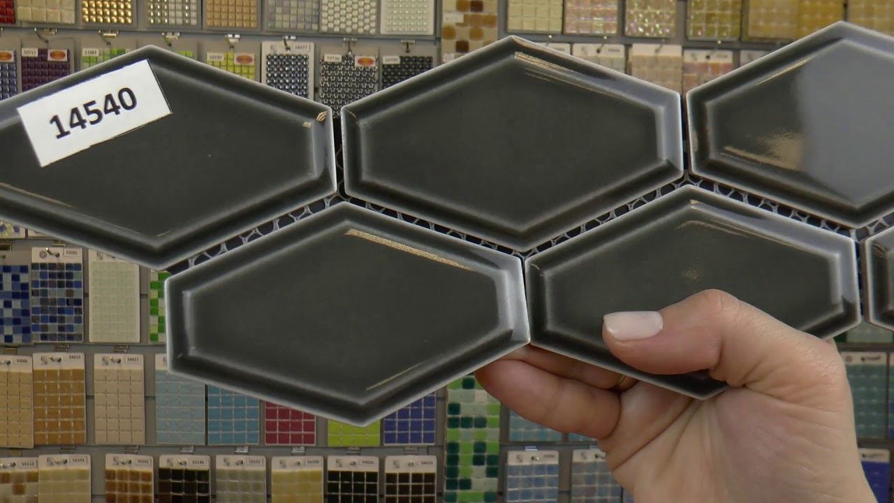 Графитовая глянцевая керамическая мозаика ромб смотреть онлайн