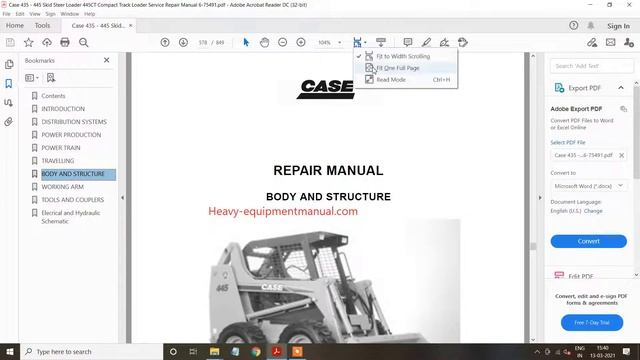 Case 435 445 Skid Steer Loader 445CT Compact Track Loader Service Repair Manual 6 75491 смотреть онлайн