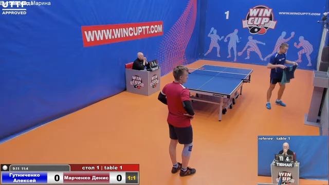 Гутниченко Алексей 3-1 Марченко Денис Турнир Восток 4 WIN CUP 12.01.21 Прямая трансляция Зал 1 смотреть онлайн