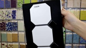 Бело-черная мозаика-октагон из керамики