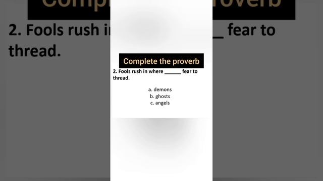 English Proverbs Quiz | Complete The Proverb смотреть онлайн