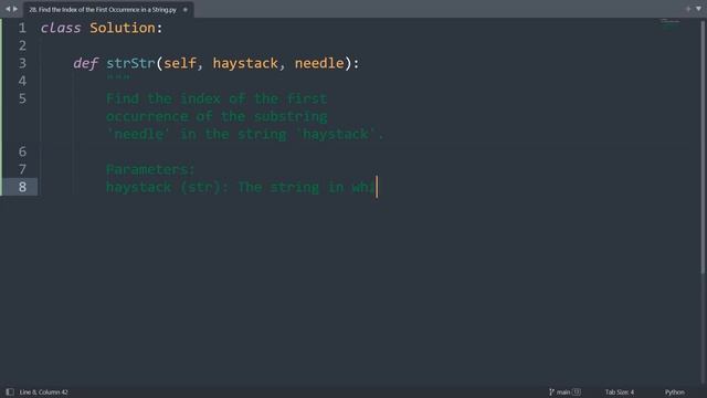 Leetcode 28. Find the Index of the First Occurrence in a String in Python | Python Leetcode|Tutoria
