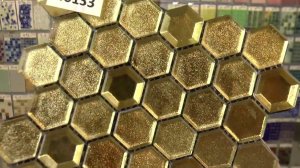 Золотая шестиугольная стеклянная мозаика
