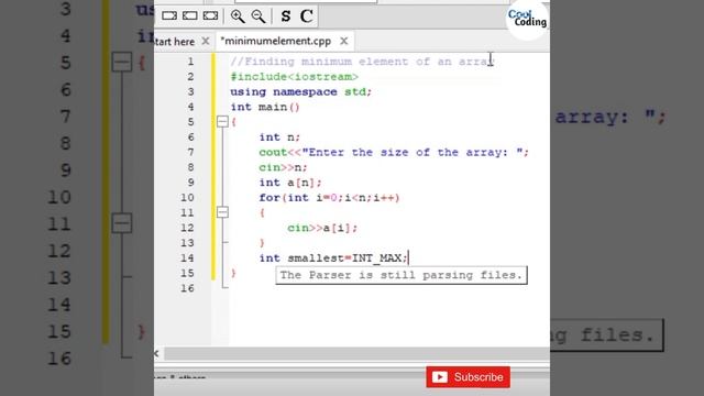 Find Smallest Element from the Array | C++ Program | Cool Coding |