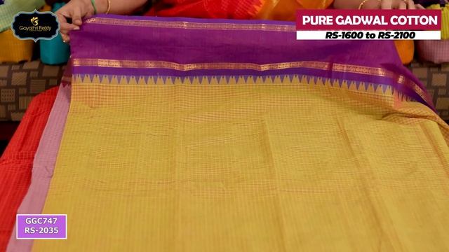 Pure Chinon Chiffon Fancy & Pure Gadwal Cotton Sarees | #Gayathrireddy |
