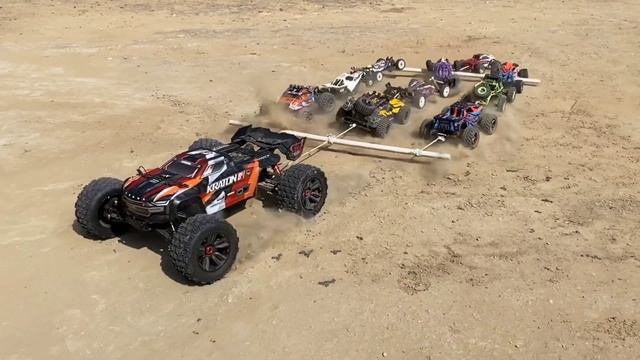 Arrma Kraton 8s vs 10 High Speed RC Cars | RC Cars Tug Of War | Remote Control Car