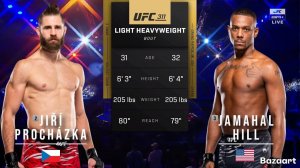 ИРЖИ ПРОХАЗКА ПРОТИВ ДЖАМАЛА ХИЛЛА ПОЛНЫЙ БОЙ UFC 311