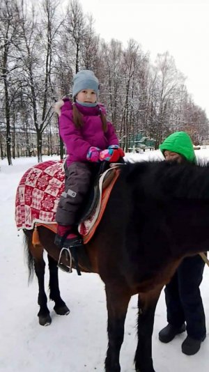 Ребёнок на лошади, прогулка на лошадях