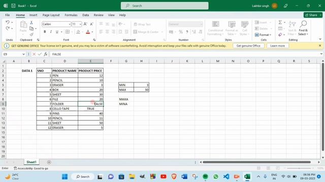 How to find Maximum and Minimum ,Minif and Maxif ,Maxa Mina values in excel || #exceltutorial
