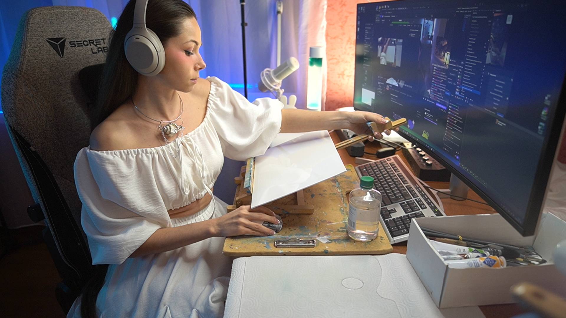 КАРТИНА МАСЛОМ НА СТРИМЕ #ламповыйстрим #девушкастримит #живопись #картина #рисование