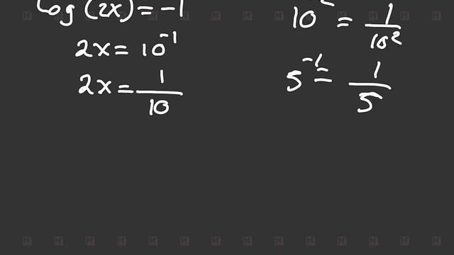 Resuelve la ecuación de log(2x)= -1 смотреть онлайн
