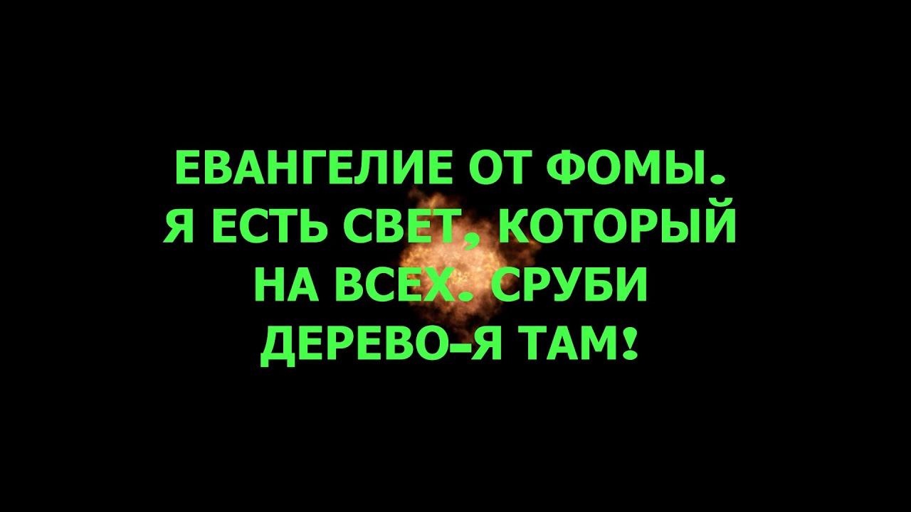 Евангелие от Фомы. Я есть свет, который на всех! Срубите дерево-Я там. #христос