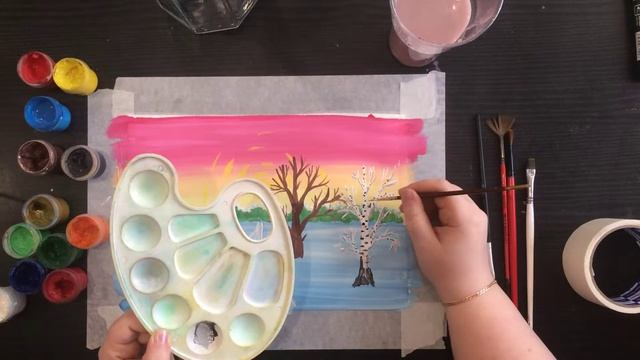 Рисуем зимний пейзаж часть 4  Drawing for kids  Урок рисования