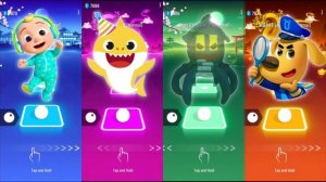 Cocomelon 🆚 Baby Shark 🆚 Spider Haus Head 🆚 Sheriff Labrador Tiles Hop EDM Rush🎶 Gameplay🎯